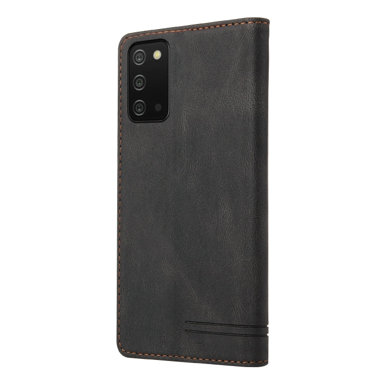 For Samsung Galaxy A03s 166mm Skin Feel Anti-theft Brush Horizontal Flip Leather Case with Holder & Card Slots & Wallet(Brown)