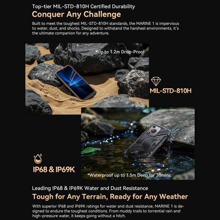 Blackview Oscal Marine 1, 6.56 inch Android 15 Unisoc UMS9230E T615 Octa Core, Network: 4G, OTG, NFC