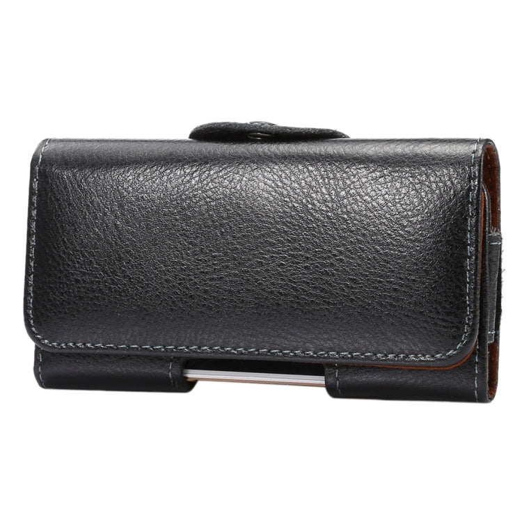 4 inch Litchi Texture Vertical Flip Thwartwise Genuine Leather Case / Waist Bag with Rotatable Back Splint for iPhone SE & 5s & 5 & 4S, etc