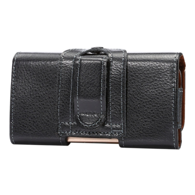 4 inch Litchi Texture Vertical Flip Thwartwise Genuine Leather Case / Waist Bag with Rotatable Back Splint for iPhone SE & 5s & 5 & 4S, etc