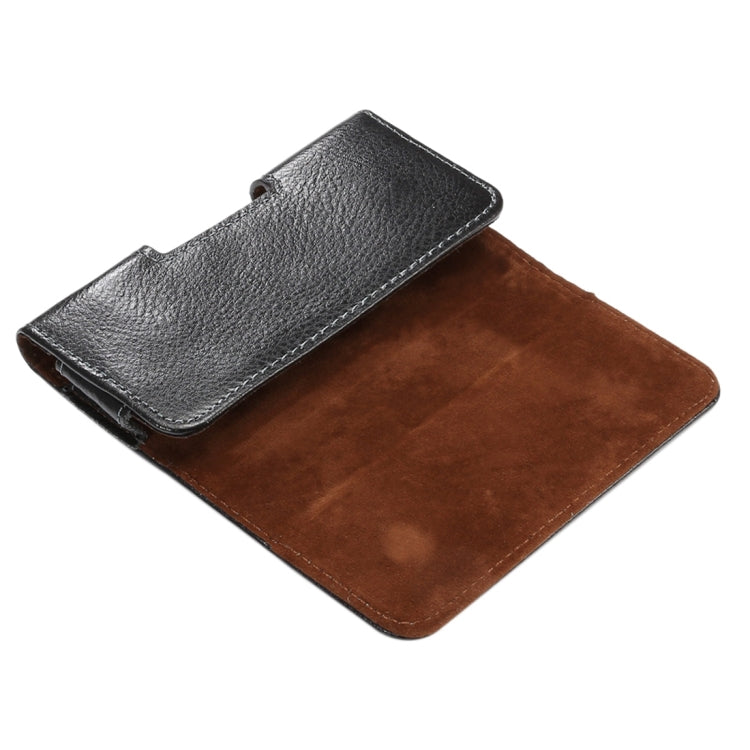 4 inch Litchi Texture Vertical Flip Thwartwise Genuine Leather Case / Waist Bag with Rotatable Back Splint for iPhone SE & 5s & 5 & 4S, etc