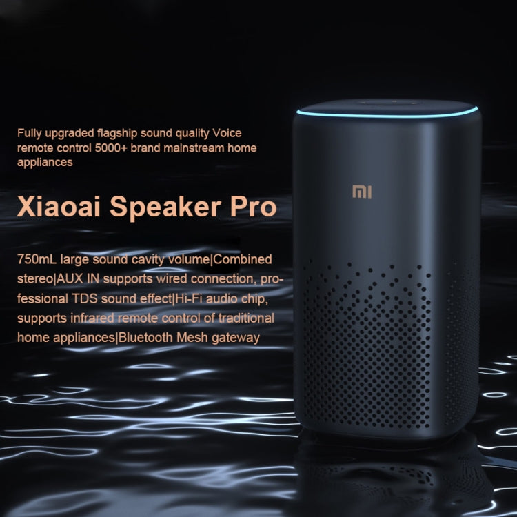 Xiaomi Xiaoai Speaker Pro with 750mL Large Sound Cavity Volume / AUX IN Wired Connection / Combo Stereo / Professional DTS Audio / Hi-Fi Audio chip / Infrared Remote Control Traditional Home Appliances / Bluetooth Mesh Gateway