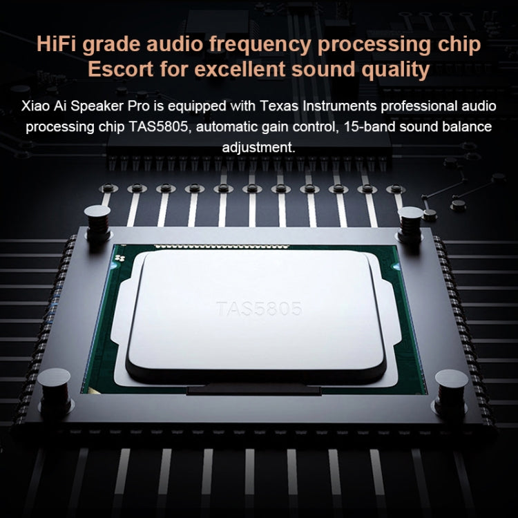 Xiaomi Xiaoai Speaker Pro with 750mL Large Sound Cavity Volume / AUX IN Wired Connection / Combo Stereo / Professional DTS Audio / Hi-Fi Audio chip / Infrared Remote Control Traditional Home Appliances / Bluetooth Mesh Gateway