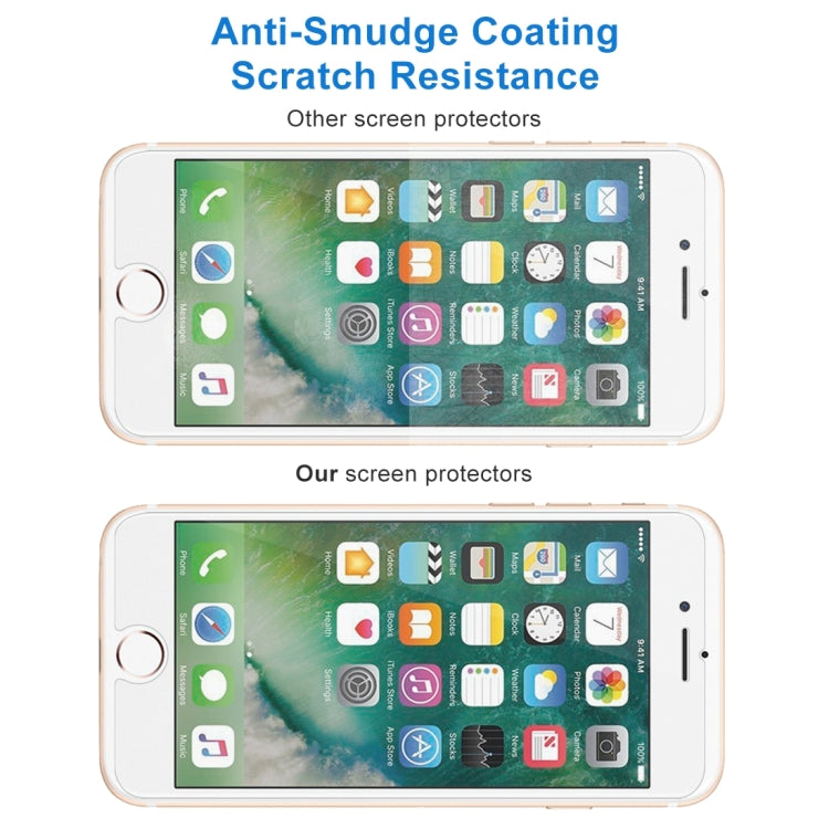 10 PCS for iPhone 8 Plus & iPhone 7 Plus 0.26mm 9H Surface Hardness 2.5D Explosion-proof Tempered Glass Non-full Screen Film