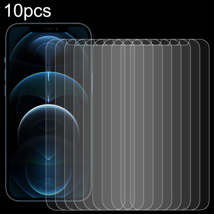 For iPhone 12 Pro Max 10pcs 0.26mm 9H 2.5D Tempered Glass Film (Slotted)