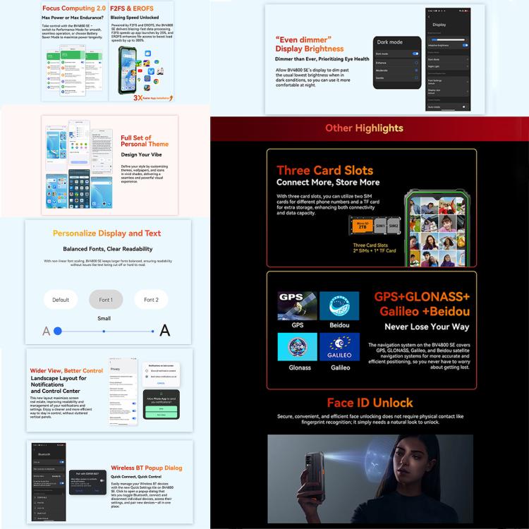 Blackview BV4800 SE Rugged Phone, 4GB+64GB, 6.56 inch Android 15 UMS9320E T615 Octa Core, Network: 4G, OTG, NFC