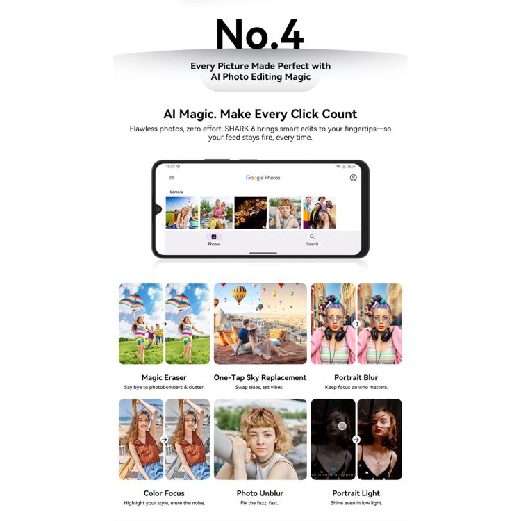 Blackview SHARK 6 5G, 4GB+128GB, 6.88 inch Android 15 Unisoc UMS9620 T8100 Octa Core, Network: 5G, NFC, OTG