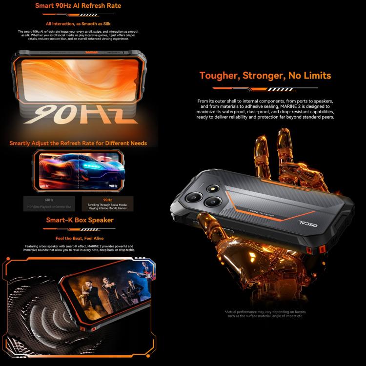 Blackview Oscal Marine 2, 4GB+64GB, 6.56 inch Android 15 Unisoc UMS9230E T615 Octa Core, Network: 4G, OTG, NFC