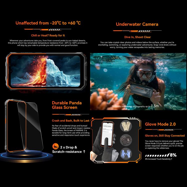 Blackview Oscal Marine 2, 4GB+64GB, 6.56 inch Android 15 Unisoc UMS9230E T615 Octa Core, Network: 4G, OTG, NFC