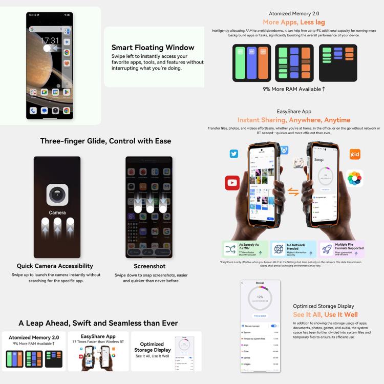 Blackview Oscal Pilot 3 5G Rugged Phone, 12GB+256GB, Night Vision Camera, 6.56 inch Android 15 MediaTek Dimensity 6300 Octa Core, Network: 5G, OTG, NFC