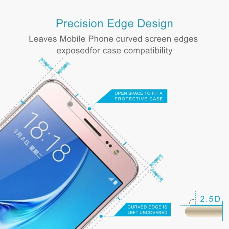 50 PCS for Galaxy J5 (2017) / J530 (US Version) 0.3mm 9H Surface Hardness 2.5D Explosion-proof Tempered Glass Non-full Screen Film, No Retail Package
