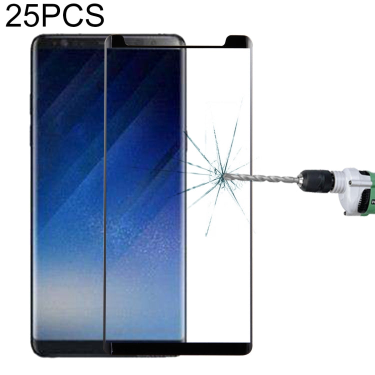 25 PCS For Galaxy Note 8 0.3mm 9H Surface Hardness 3D Curved Silk-screen Non-full Screen Tempered Glass Screen Protector