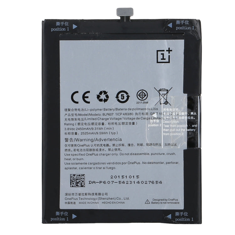 Original 2525mAh for OnePlus X Rechargeable Li-Polymer Battery