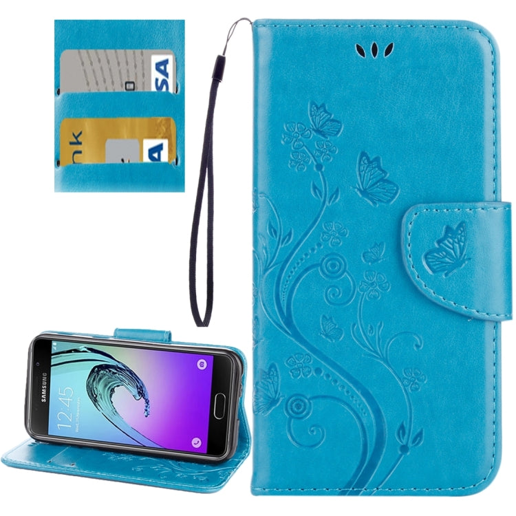 For Galaxy A5 (2017) / A520 Butterflies Love Flowers Embossing Horizontal Flip Leather Case with Holder & Card Slots & Wallet & Lanyard