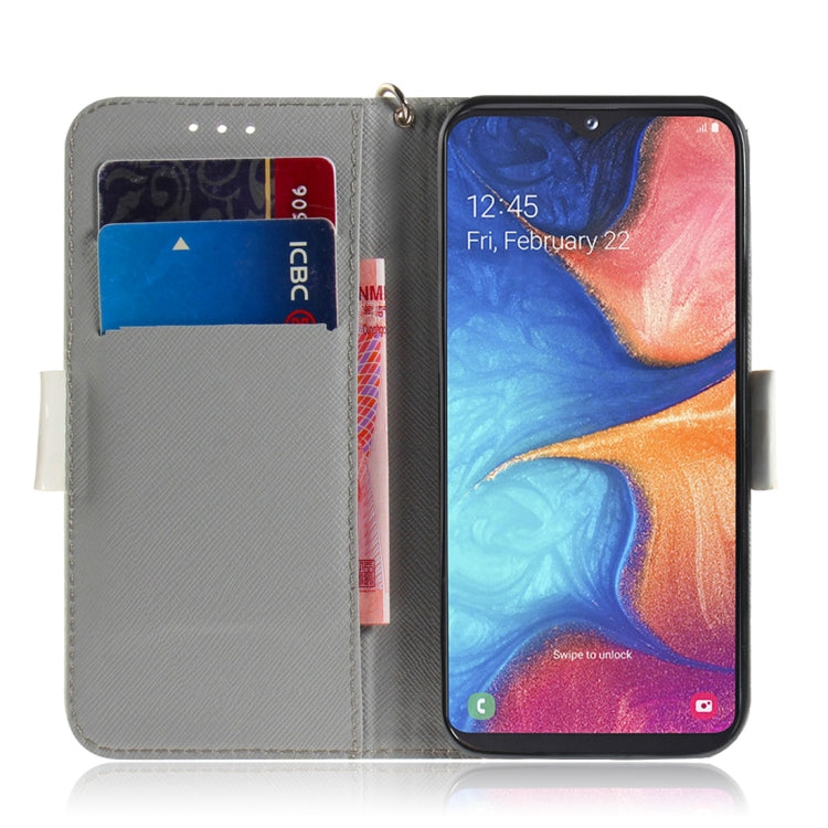 3D Colored Drawing Dog Pattern Horizontal Flip Leather Case for Galaxy A20e, with Holder & Card Slots & Wallet