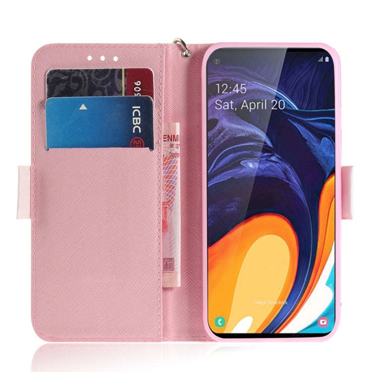 3D Colored Drawing Cats Pattern Horizontal Flip Leather Case for Galaxy A60, with Holder & Card Slots & Wallet
