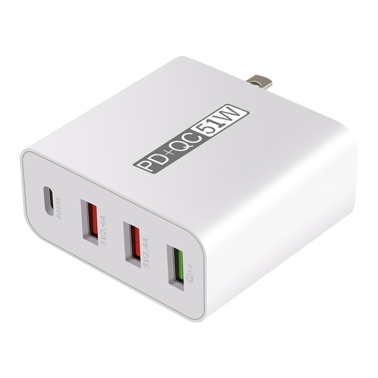 WLX-A6 4 Ports Quick Charging USB Travel Charger Power Adapter, EU Plug