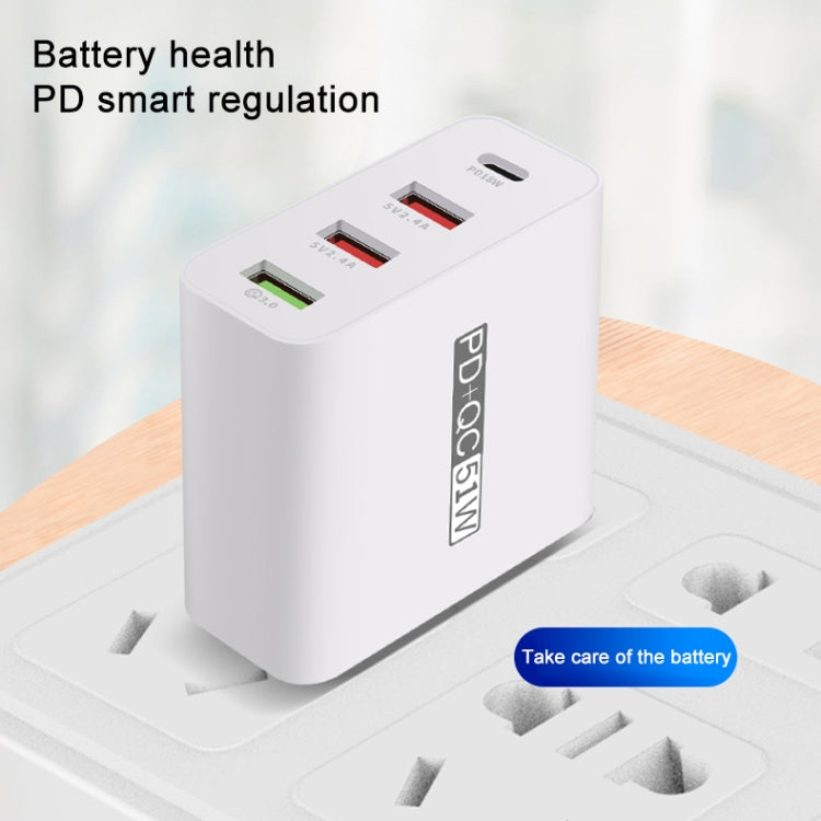 WLX-A6 4 Ports Quick Charging USB Travel Charger Power Adapter, EU Plug