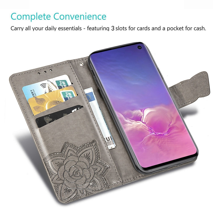 Butterfly Love Flowers Embossing Horizontal Flip Leather Case for Galaxy S10, with Holder & Card Slots & Wallet & Lanyard