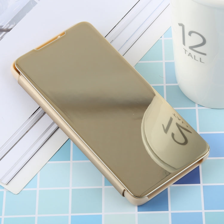 PU Electroplating Mirror Horizontal Flip Leather Case for Galaxy S10, with Holder