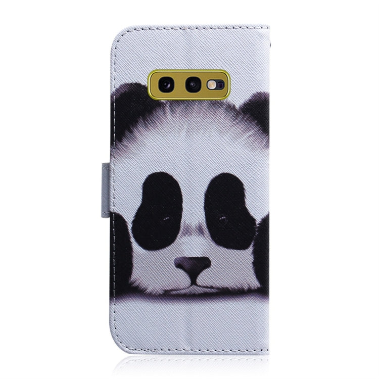 Panda Pattern Coloured Drawing Horizontal Flip Leather Case for Galaxy S10 E, with Holder & Card Slots & Wallet