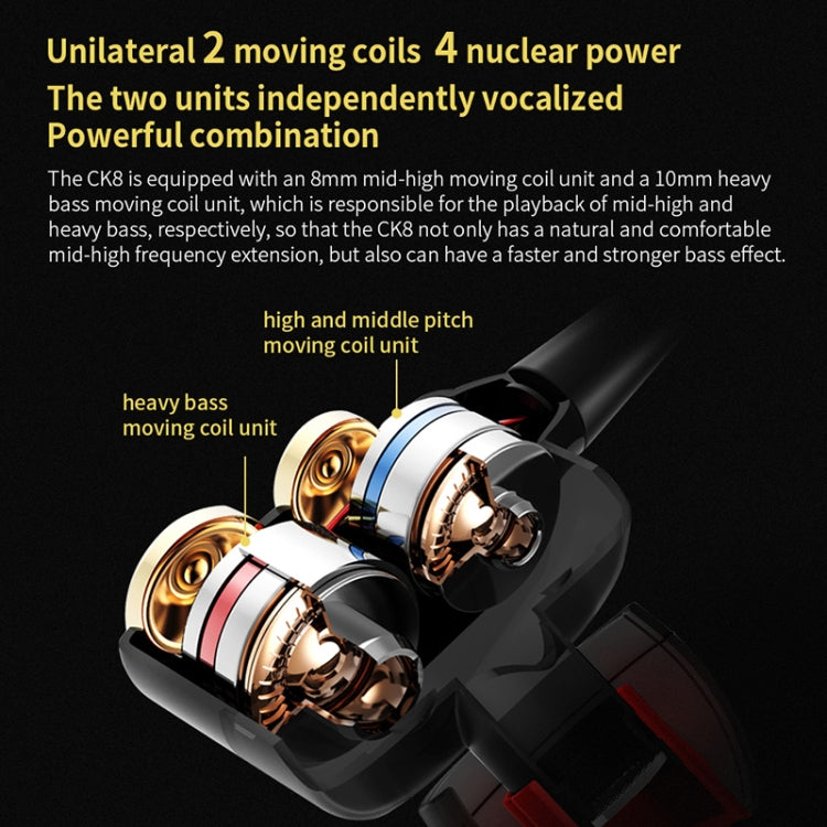 QKZ CK8 HiFi In-ear Four Unit Sports Music Headphones