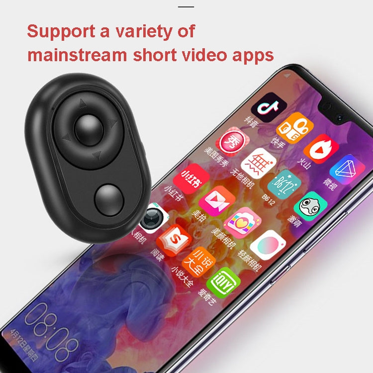Mini Bluetooth Remote Control Live Streaming Likes Video Recording Novel Page Flip Remote Control Selfie, Black