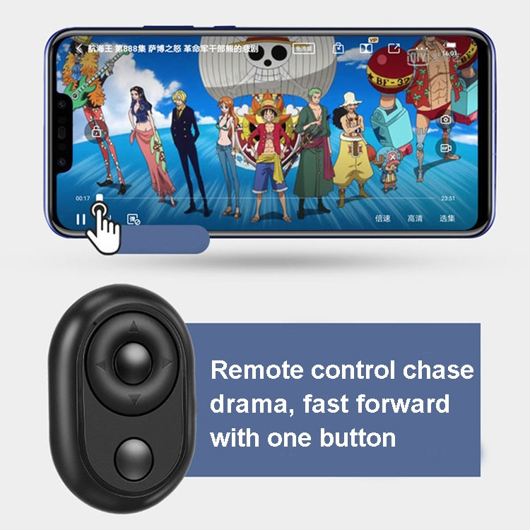 Mini Bluetooth Remote Control Live Streaming Likes Video Recording Novel Page Flip Remote Control Selfie, Black